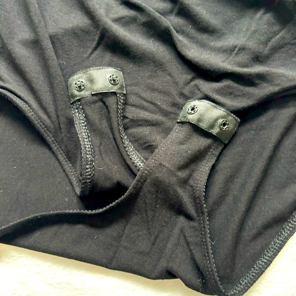 ZALANDO Essentials Black Ruched Sleeveless Faux Wrap Bodysuit--6 - Picture 13 of 15